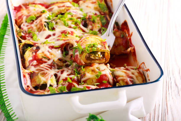 Turkey Zucchini Enchilada Roll-Ups